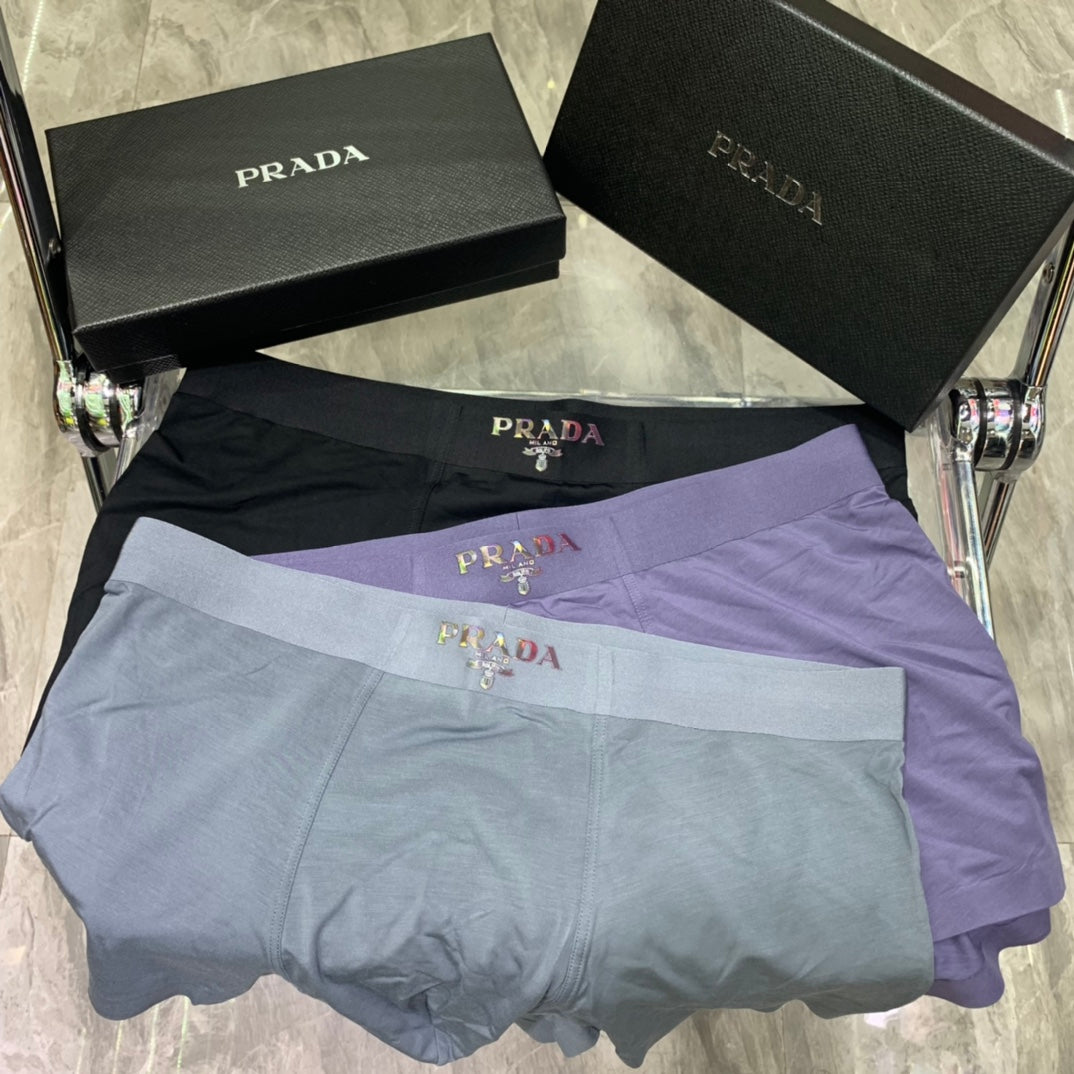 Prada Grey Small Tonal Waist Text Boxer Briefs, image 4