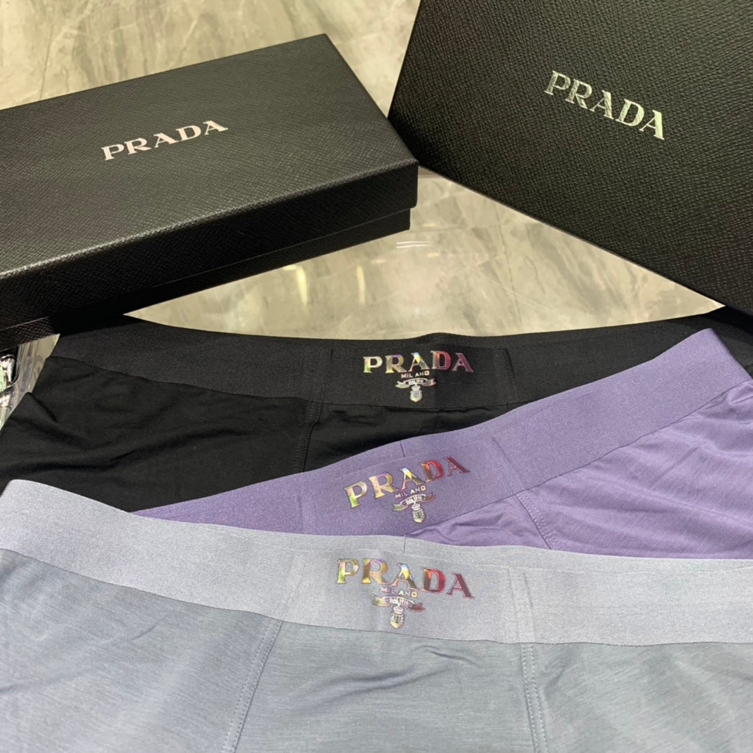 Prada Grey Small Tonal Waist Text Boxer Briefs, image 5