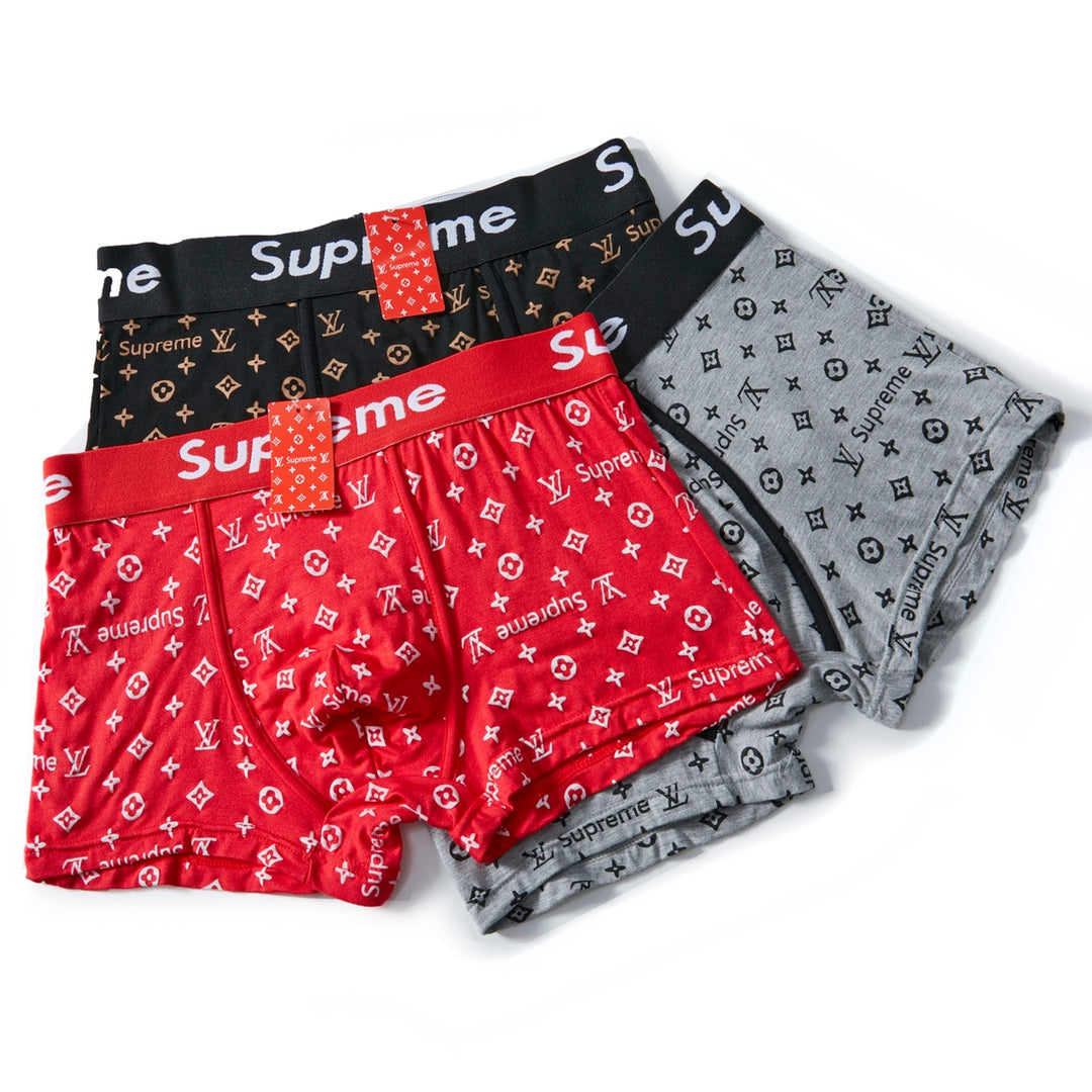 Supreme Boxed Red Black Pattern Boxer Briefs, image 2