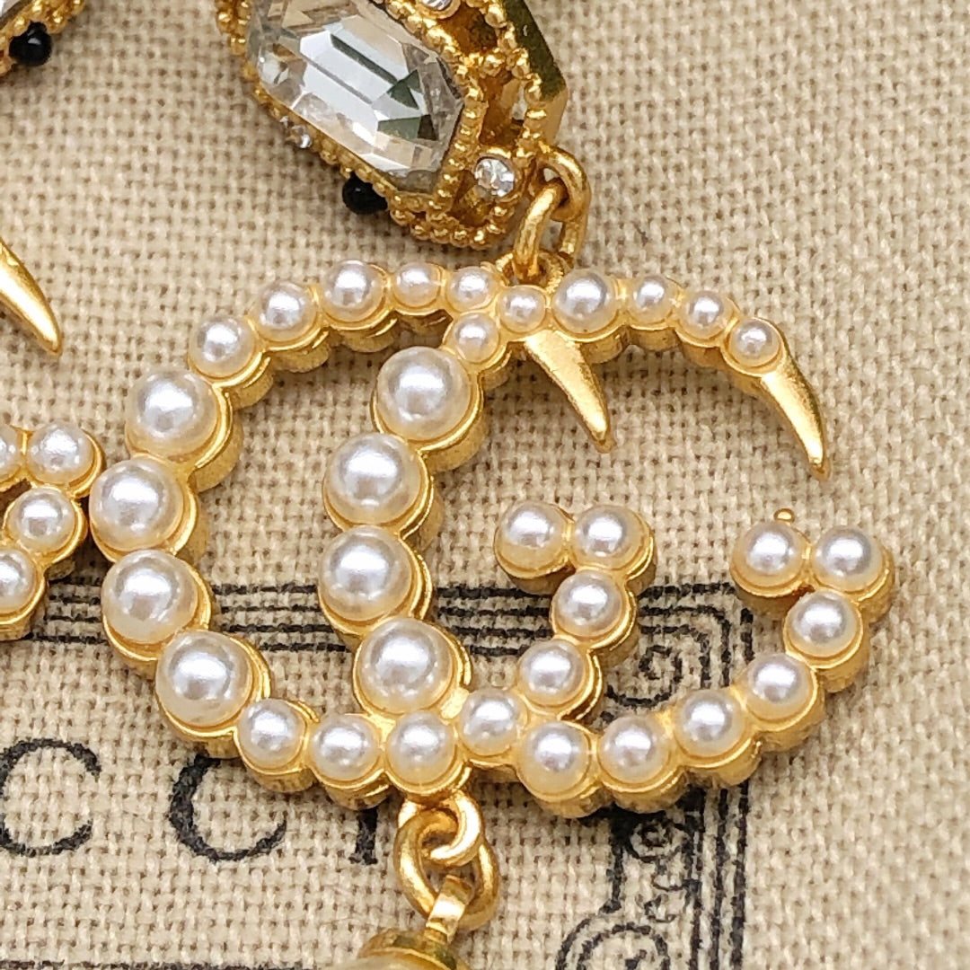Gucci Pearl Crystal Stud Earrings – Style 03 - image 5