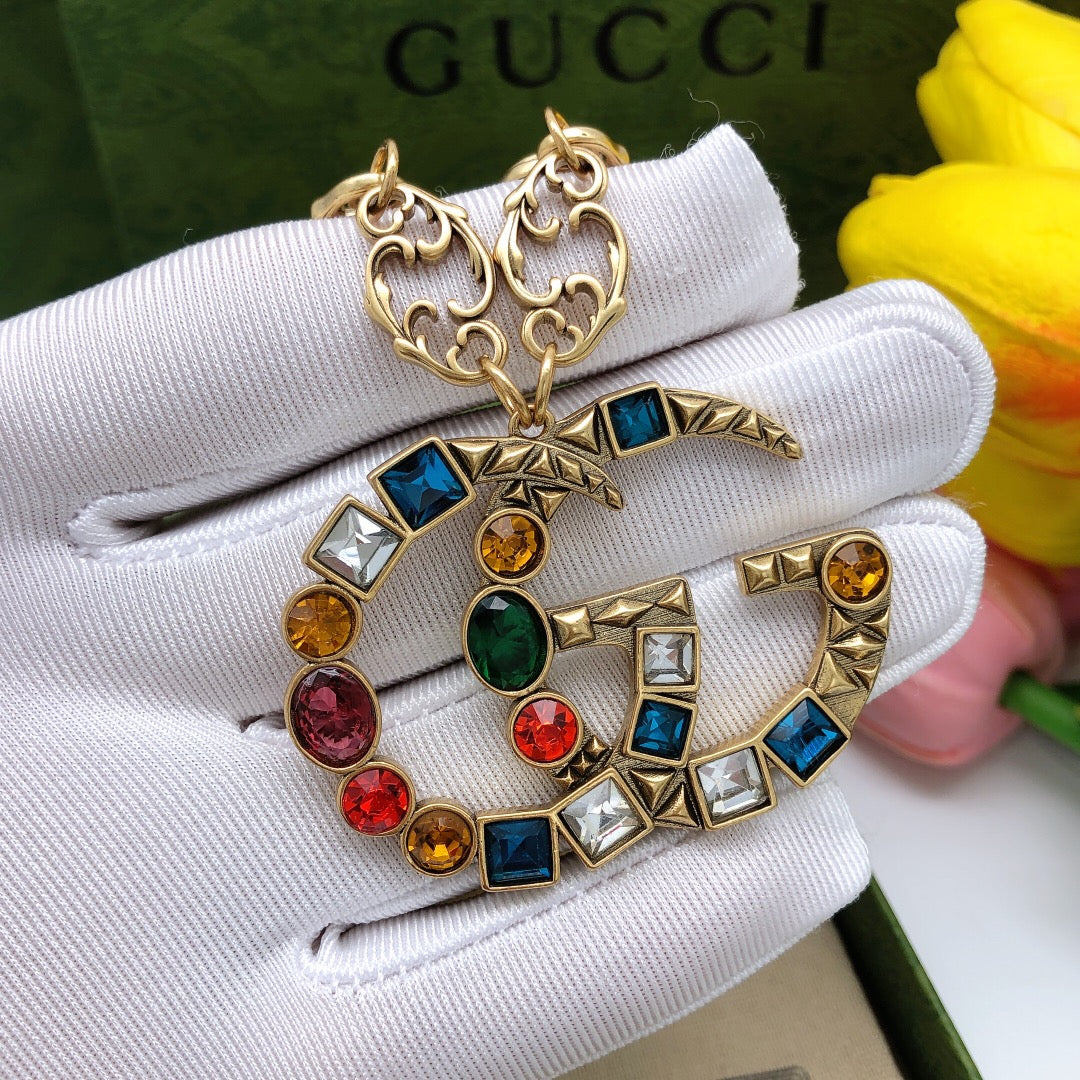 Gucci Double G Crystal Necklace - image 4