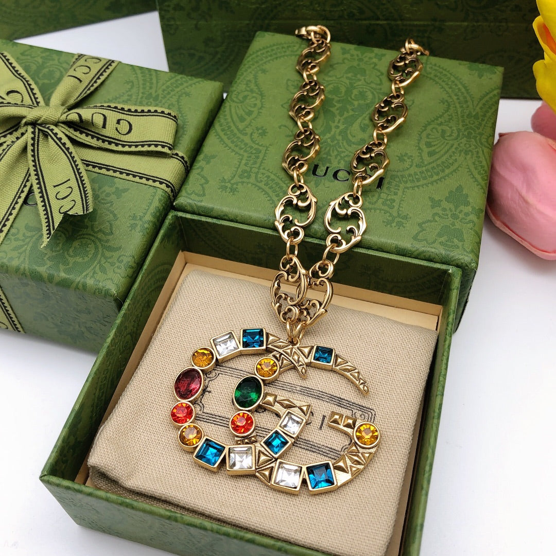 Gucci Double G Crystal Necklace - image 2