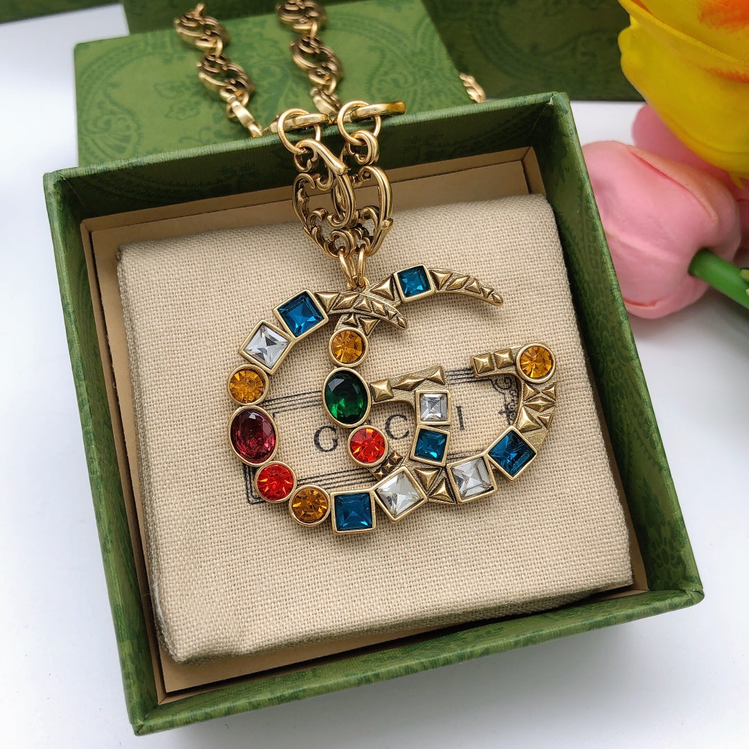 Gucci Double G Crystal Necklace - image 3