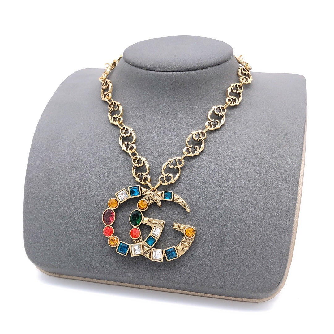 Gucci Double G Crystal Necklace - image 6