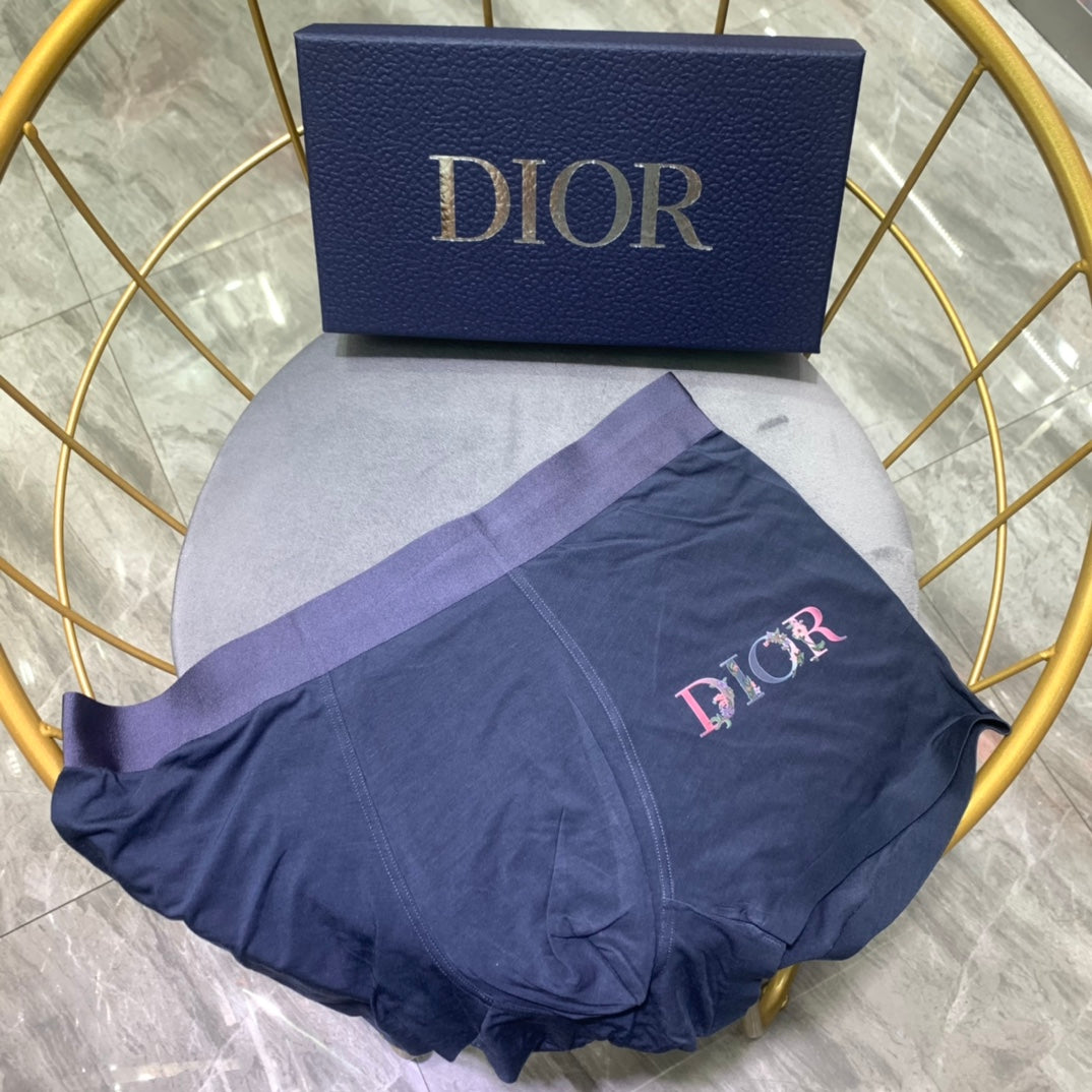 Dior Blue Broad Small Wordmark Waist Boxer Briefs, image 3
