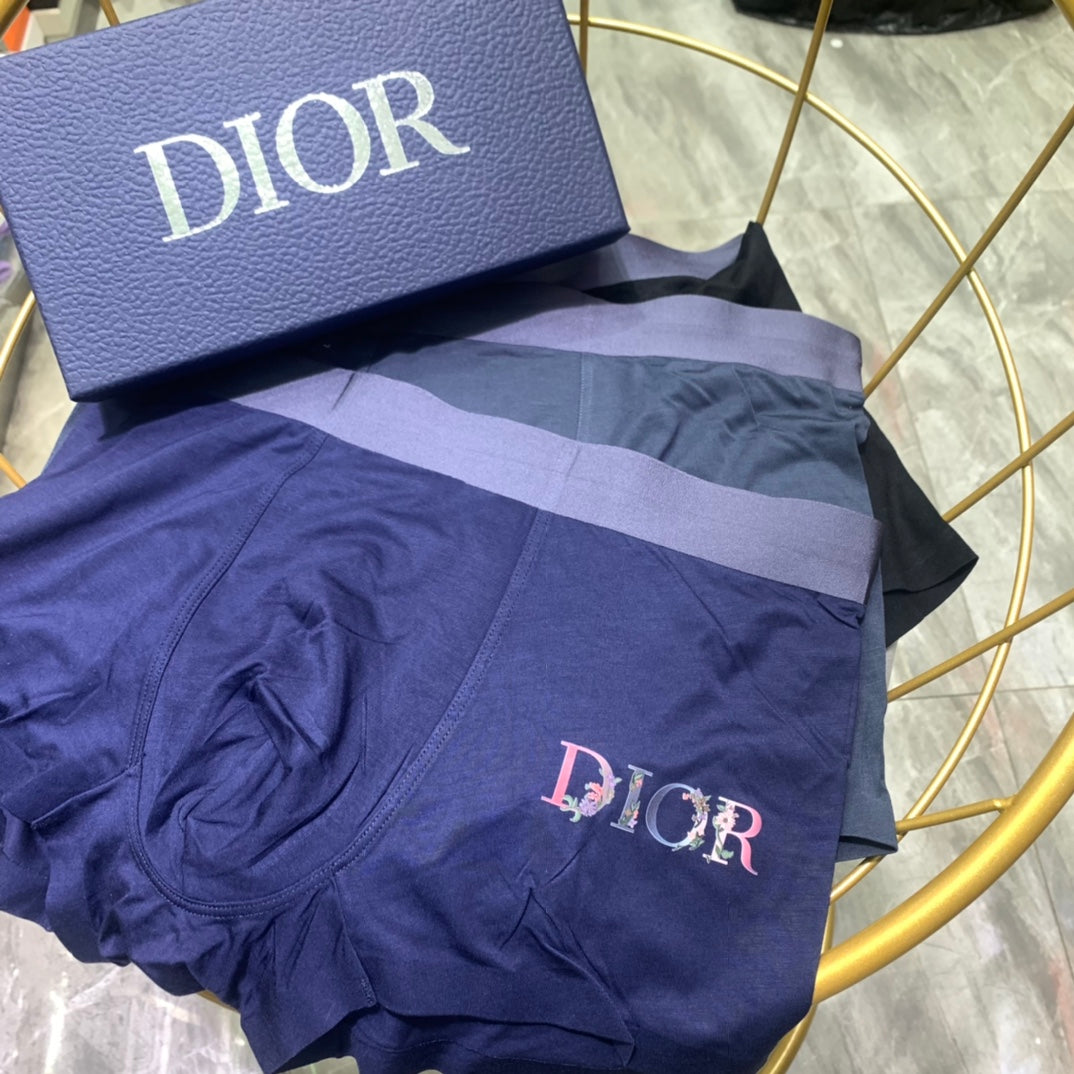 Dior Blue Broad Small Wordmark Waist Boxer Briefs, image 7