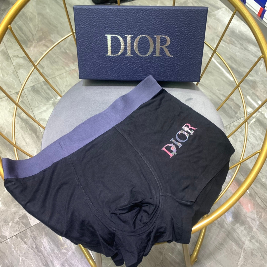 Dior Blue Broad Small Wordmark Waist Boxer Briefs, image 2