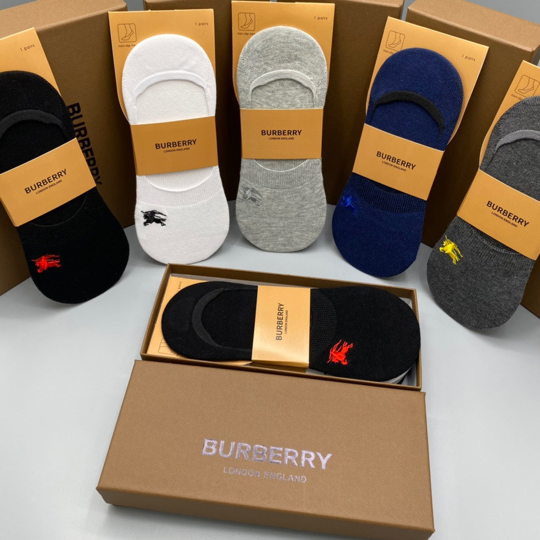 Burberry Neutral Packaged Small Coloured Motifs No-Show Socks, image 12