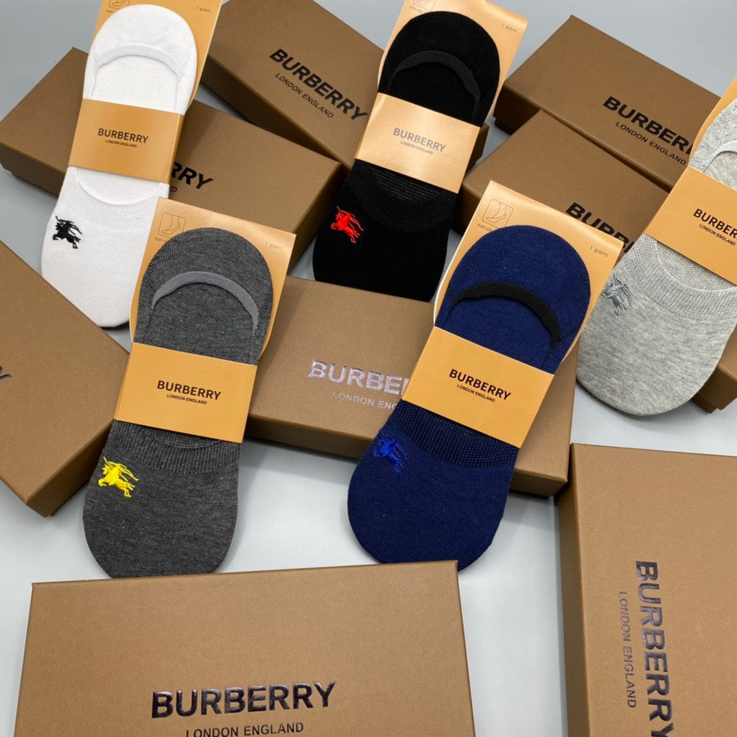 Burberry Neutral Packaged Small Coloured Motifs No-Show Socks, image 13