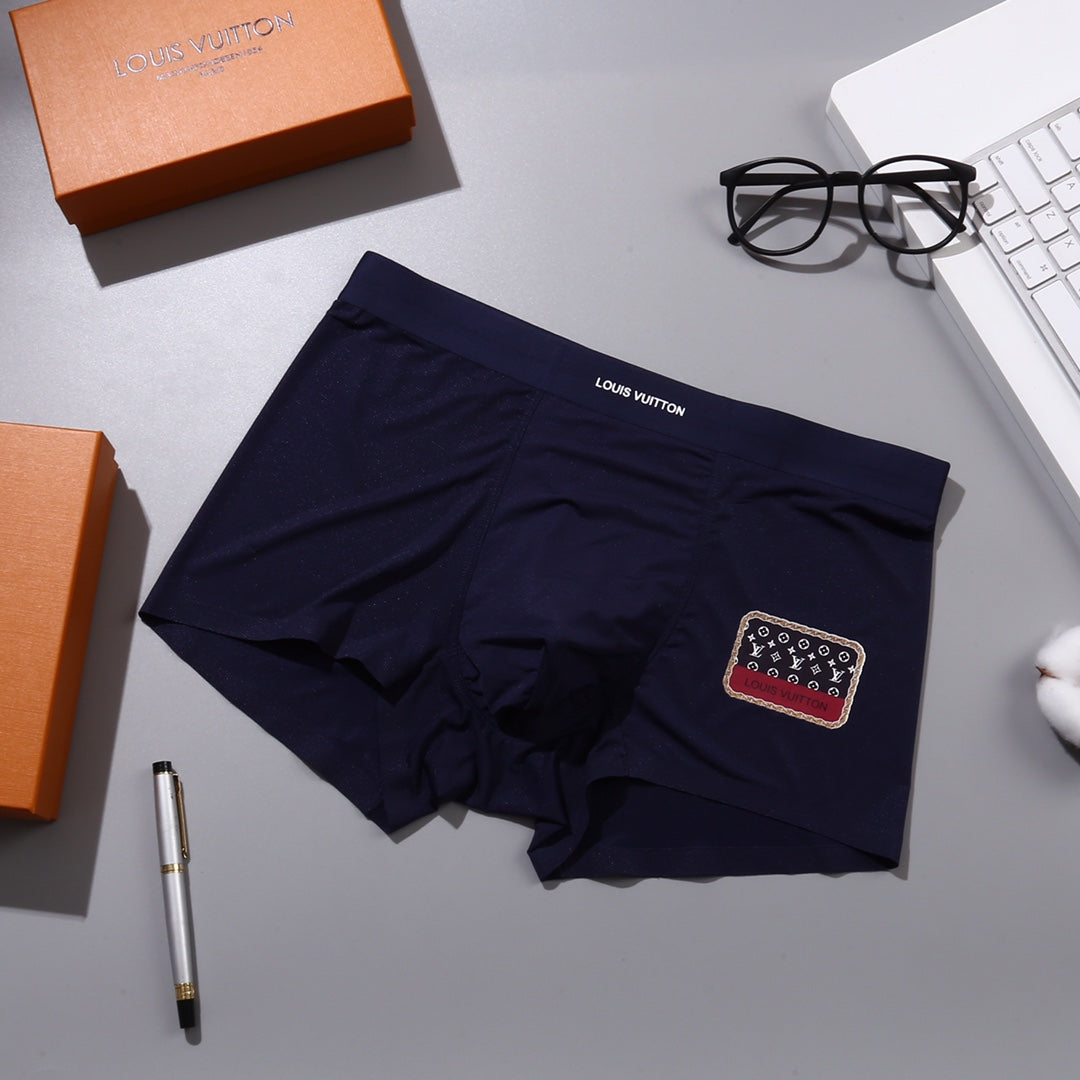 Louis Vuitton Navy Black Grey Small Monogram Boxer Briefs, image 6