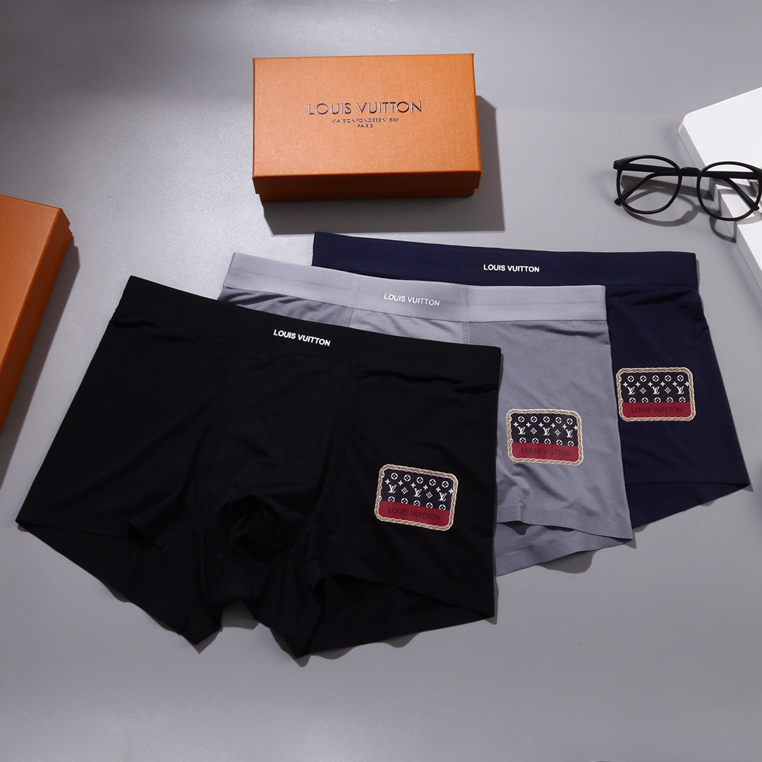 Louis Vuitton Navy Black Grey Small Monogram Boxer Briefs, image 2