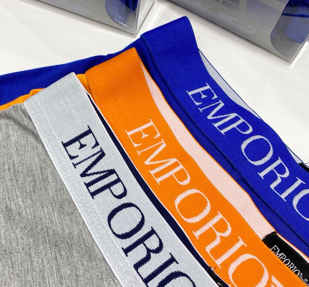 Emporio Armani Orange Blue Grey Hanging Trio Boxer Briefs, image 8