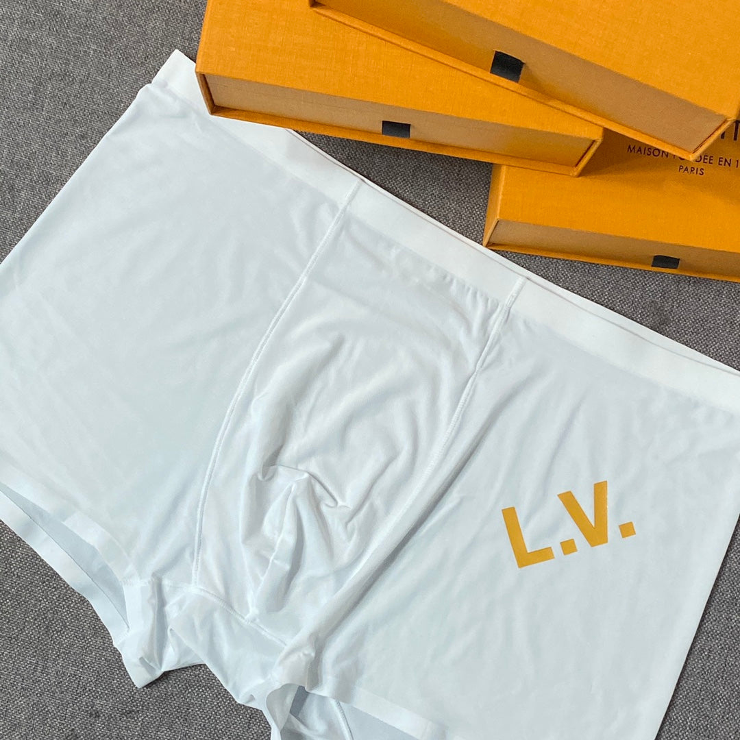 Louis Vuitton Blue White Black Gold Initials Boxer Briefs, image 7