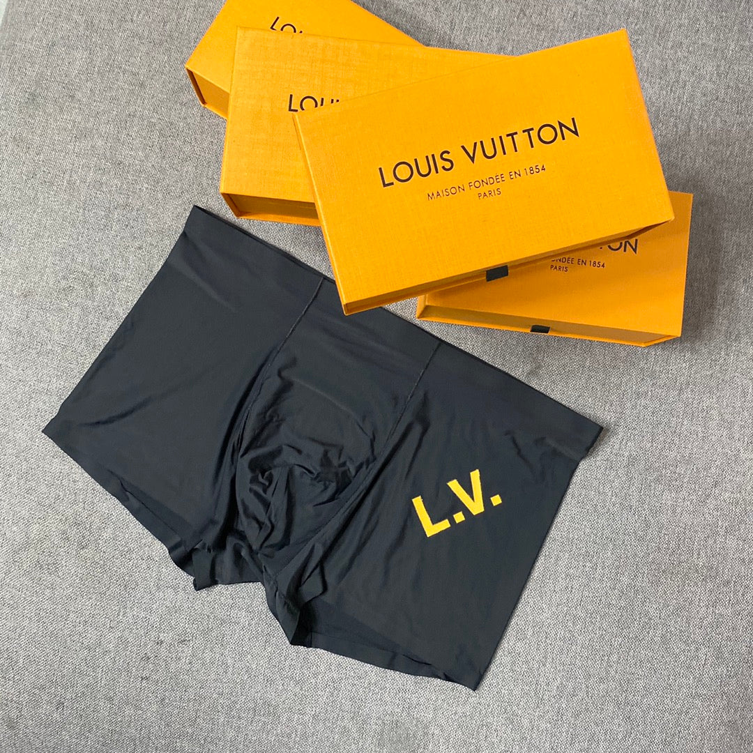 Louis Vuitton Blue White Black Gold Initials Boxer Briefs, image 5