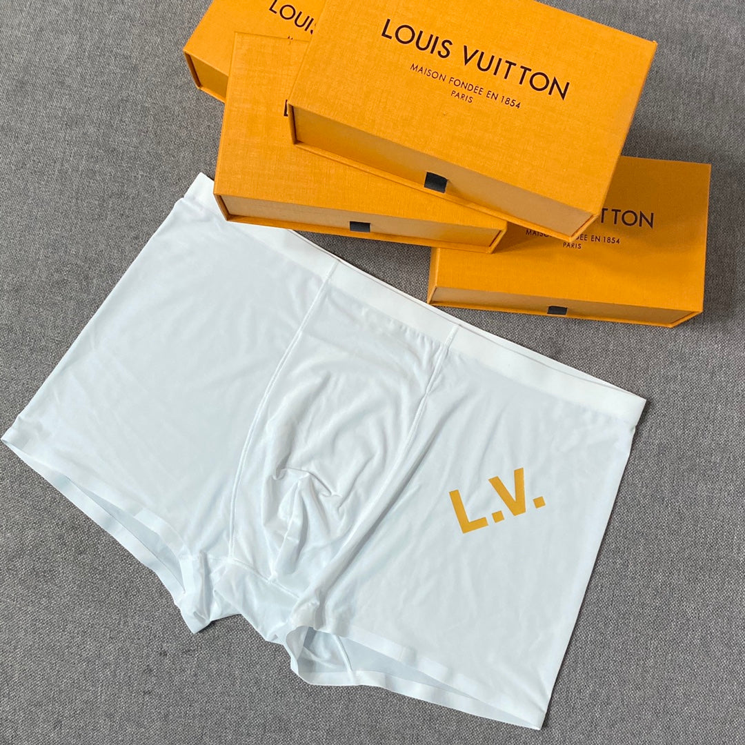 Louis Vuitton Blue White Black Gold Initials Boxer Briefs, image 6