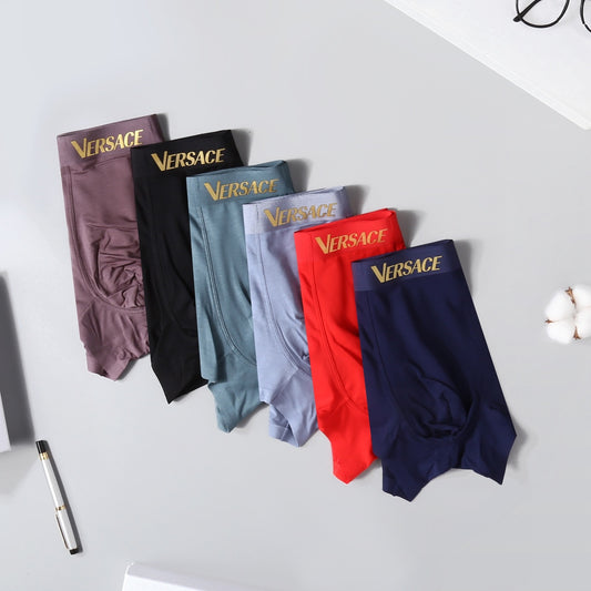 Versace Muted Multicolor Gold Waist Lettering Boxer Briefs, image 1