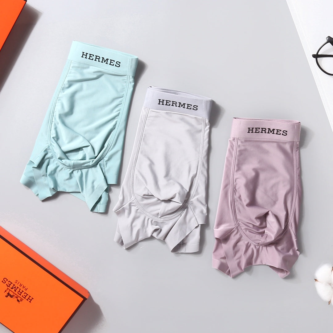 Hermès Mint White Pink Vertical Wordmark Boxer Briefs, image 2