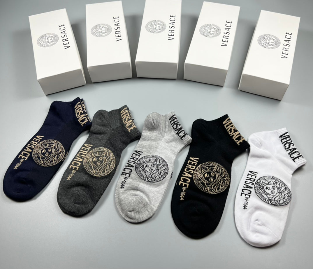 Versace Neutral Large Face Ankle Mix Ankle Socks, image 5