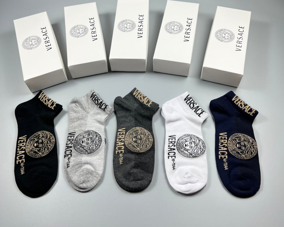 Versace Neutral Large Face Ankle Mix Ankle Socks, image 1