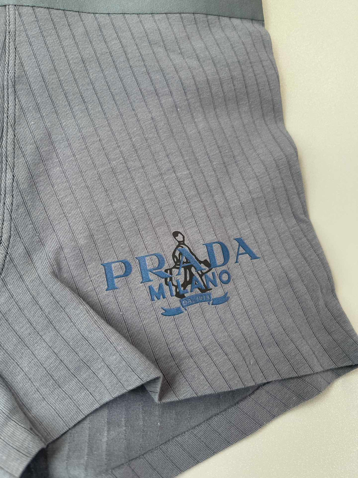 Prada Green White Grey Small Line Motif Boxer Briefs, image 8