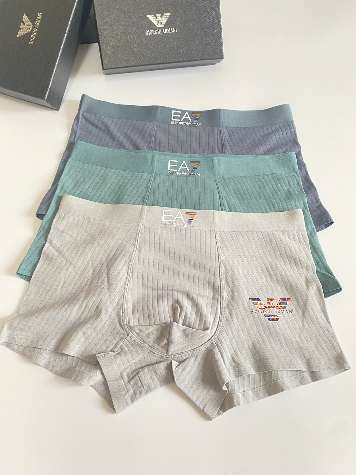 Emporio Armani White Mint Grey Small Wing Boxer Briefs, image 2