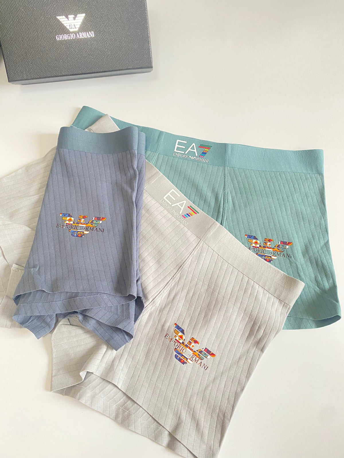 Emporio Armani White Mint Grey Small Wing Boxer Briefs, image 5
