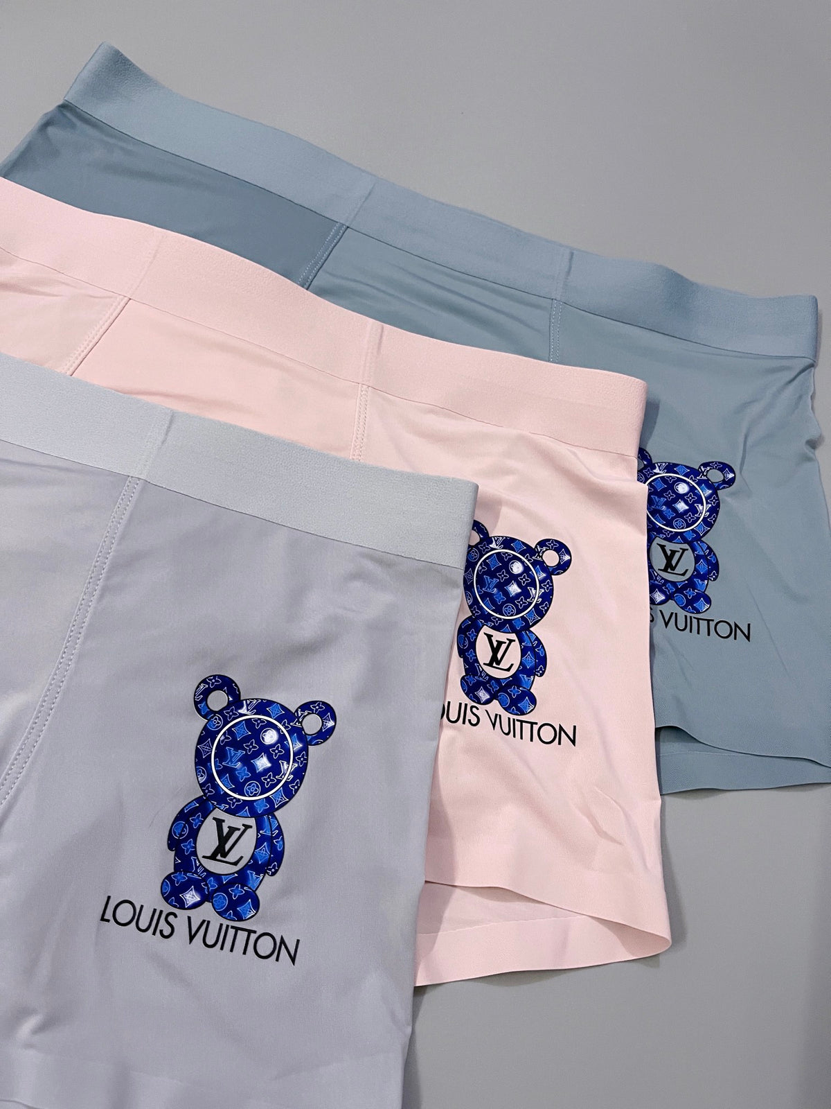 Louis Vuitton Grey Pink Blue Small Lion Motif Boxer Briefs, image 7