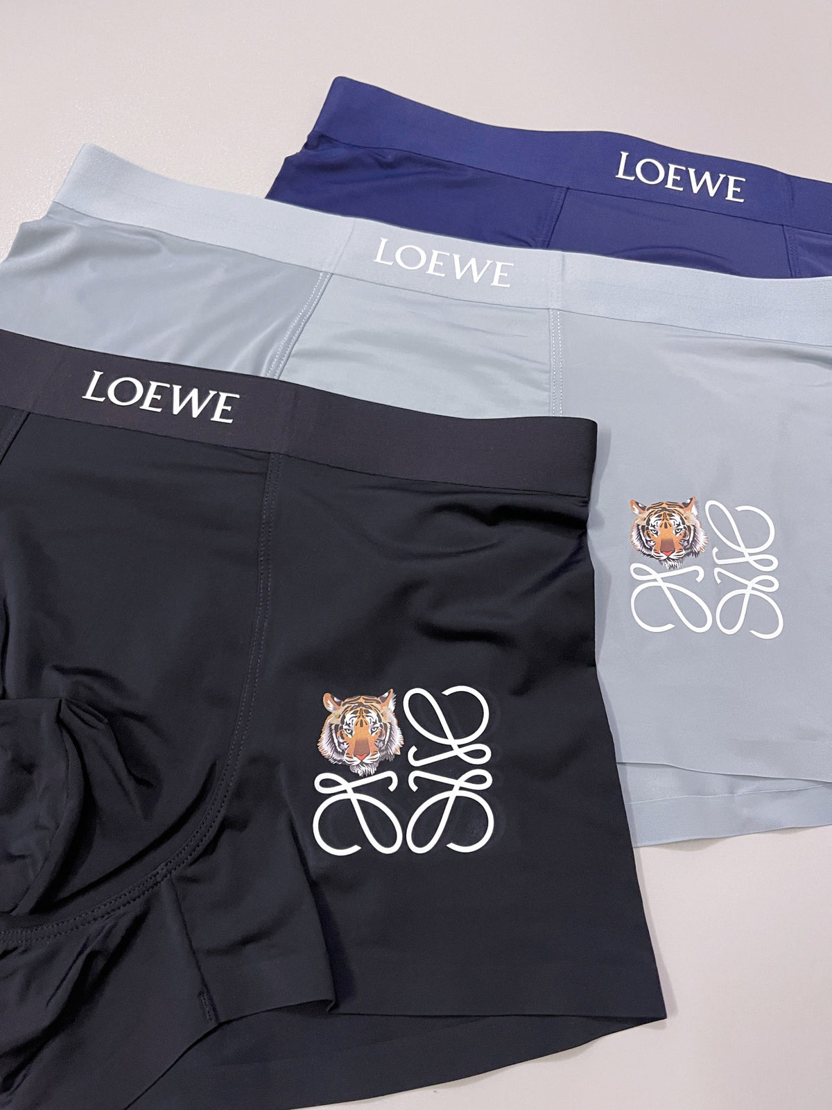Loewe Black Blue Grey White Anagram Boxer Briefs, image 4