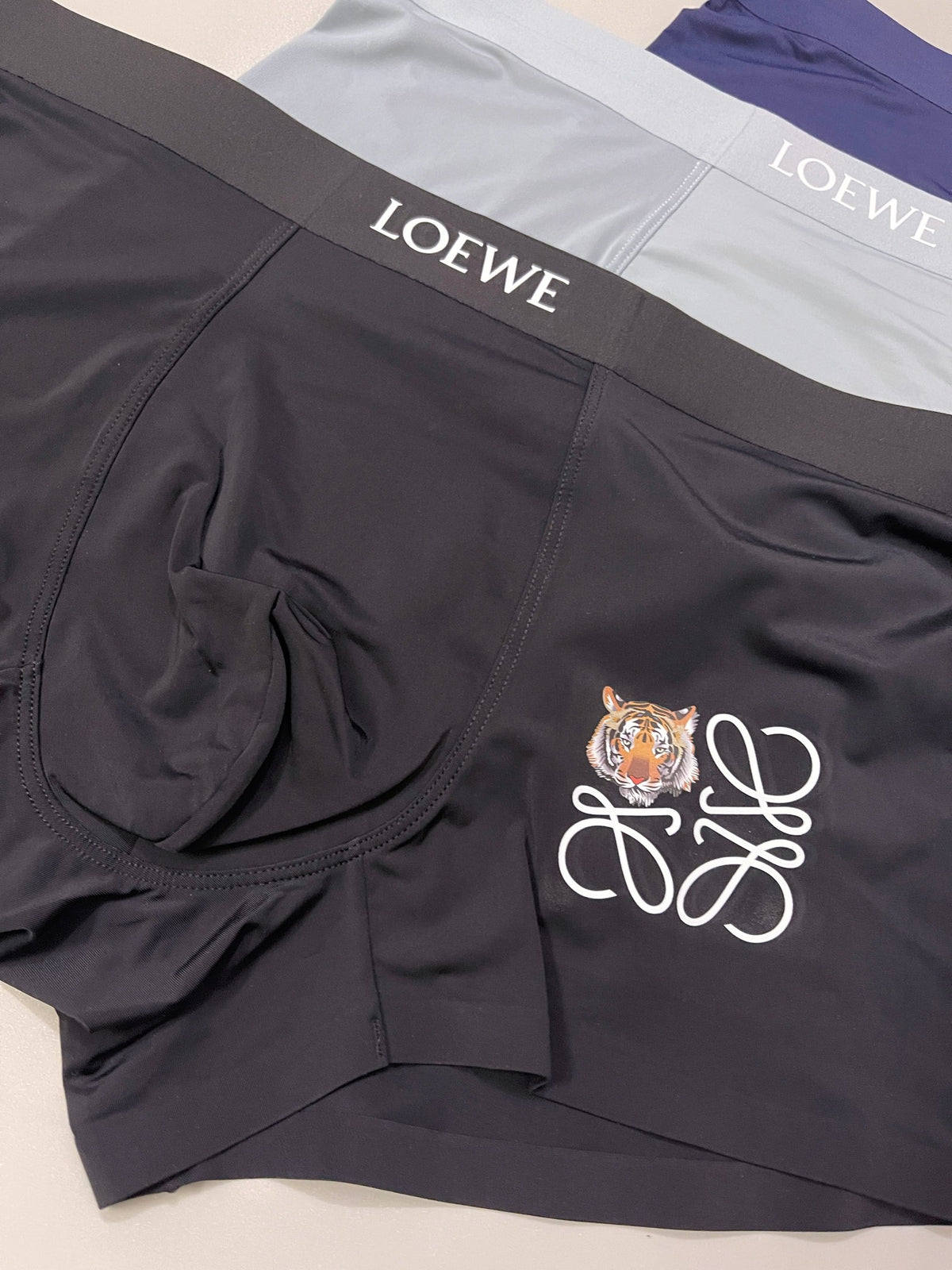 Loewe Black Blue Grey White Anagram Boxer Briefs, image 6