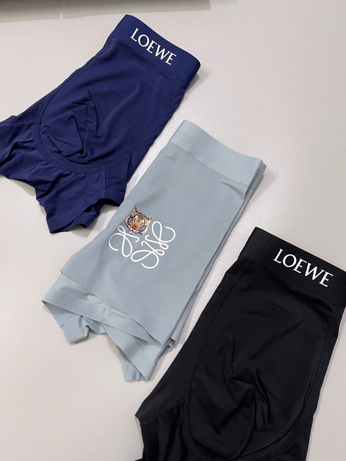 Loewe Black Blue Grey White Anagram Boxer Briefs, image 8