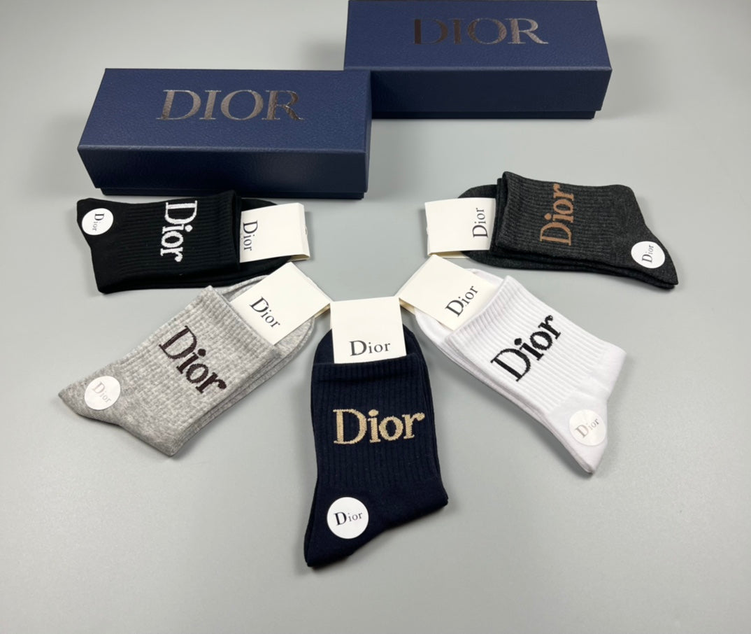 Dior Black White Fine Wordmark Edges Ankle Socks, image 16