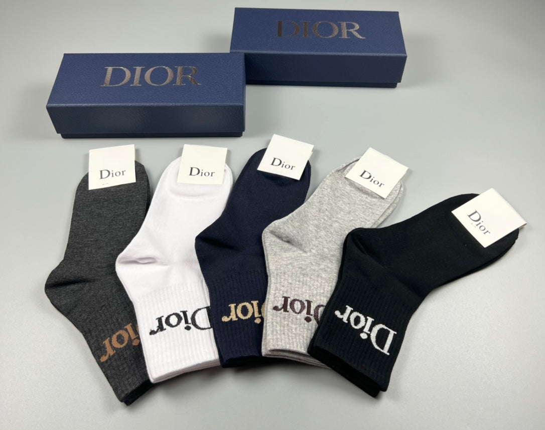 Dior Black White Fine Wordmark Edges Ankle Socks, image 10