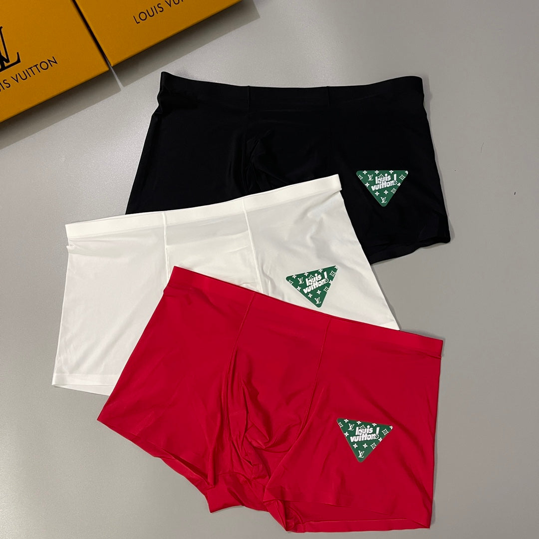 Prada Red White Black Triangle Patch Boxer Briefs, image 1
