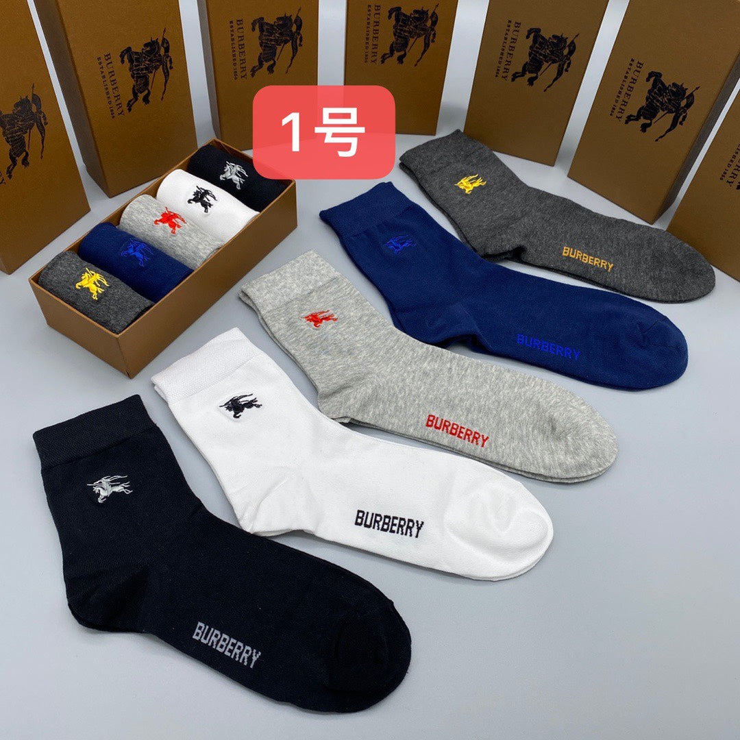 Burberry Folded Bright Multicolour Letter Motifs Crew Socks, image 2