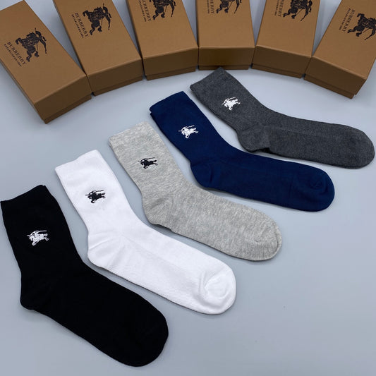 Burberry White Grey Navy Small Foot Horse No-Show Socks, image 1