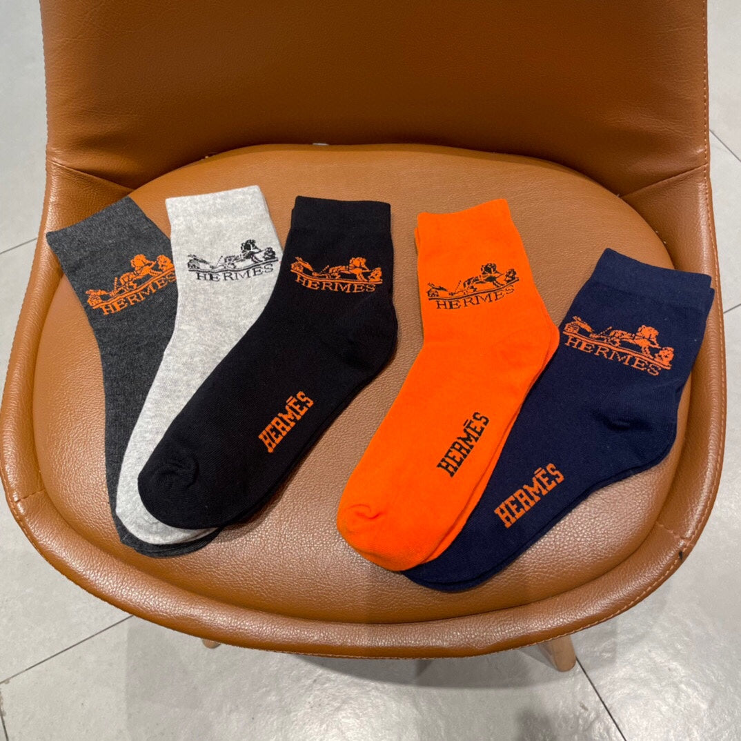 Hermès Neutral Coloured Round Motifs No-Show Socks, image 6