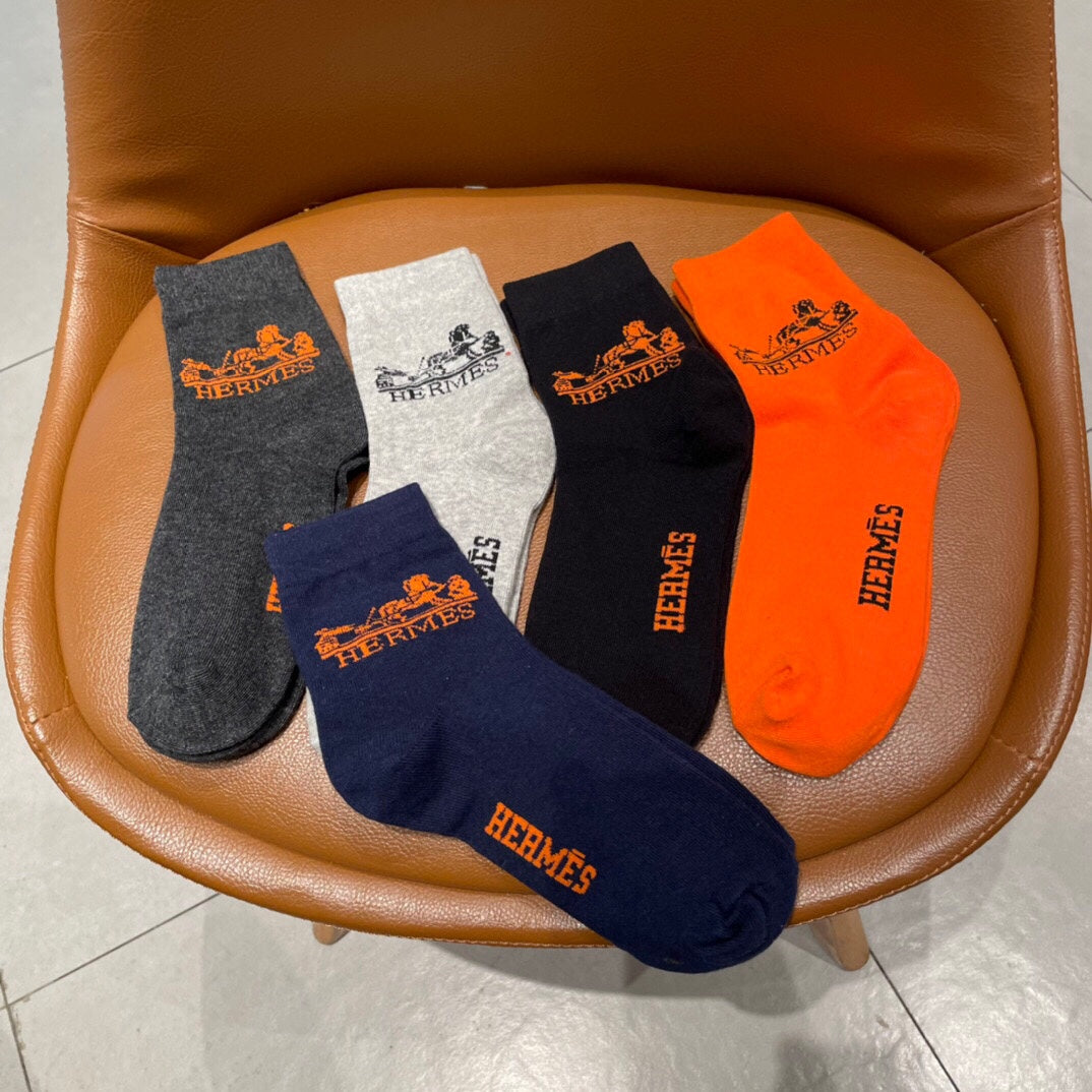 Hermès Neutral Coloured Round Motifs No-Show Socks, image 2
