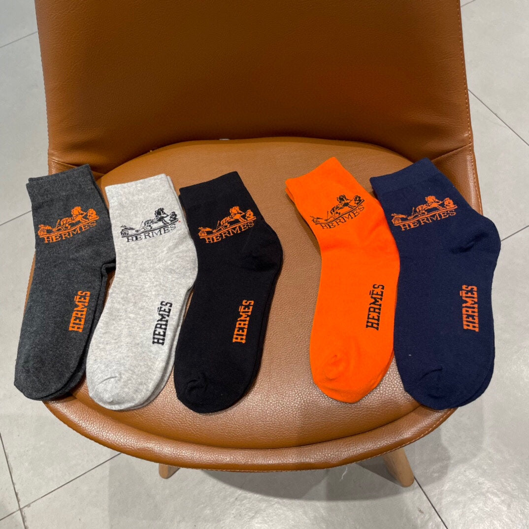 Hermès Neutral Coloured Round Motifs No-Show Socks, image 3