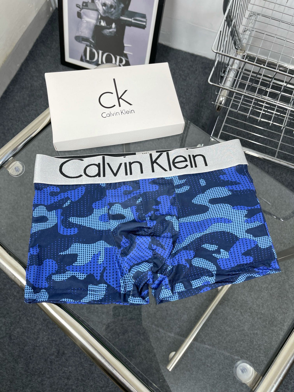 Calvin Klein Green Blue Grey Camouflage Trio Boxer Briefs, image 5