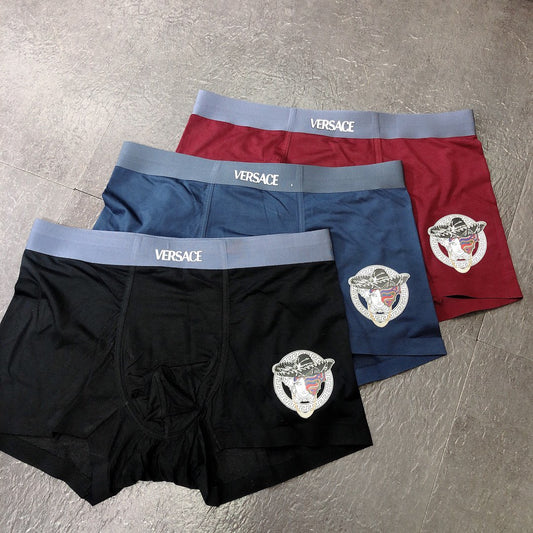 Versace Black Red Blue White Heart Shield Boxer Briefs, image 1