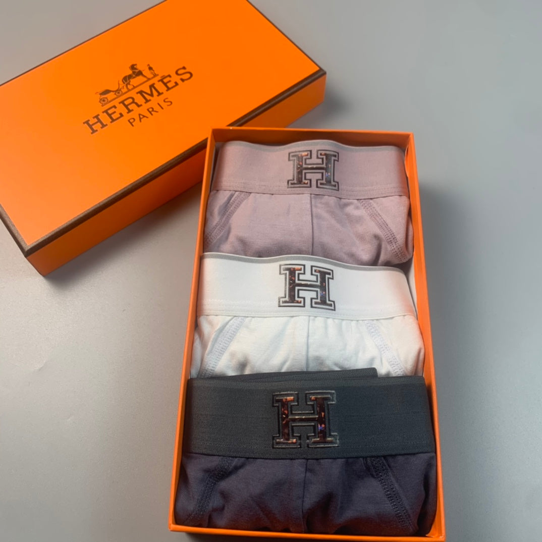 Hermès Grey White Black Small H Waist Men's Briefs, image 5