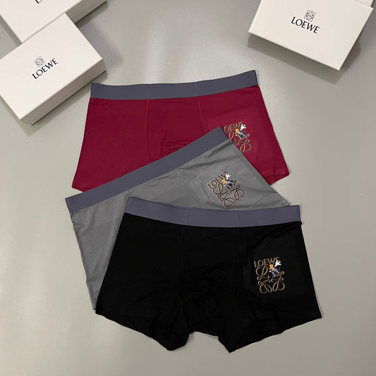 Loewe Black Grey Burgundy Gold Anagram Boxer Briefs, image 1