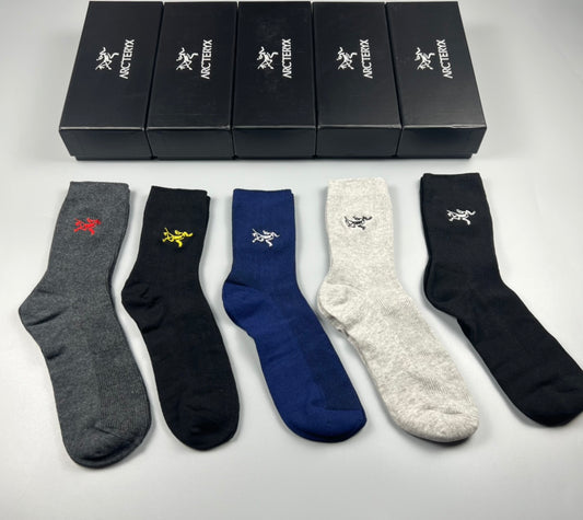 Arc'teryx Grey Blue Cream Small Bird Ankle Socks, image 1