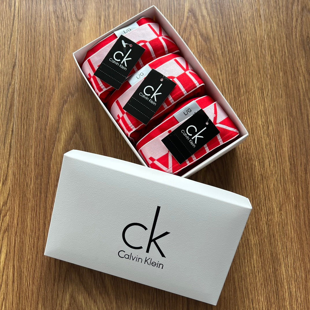 Calvin Klein Red Black Diagonal Box Display Boxer Briefs, image 1