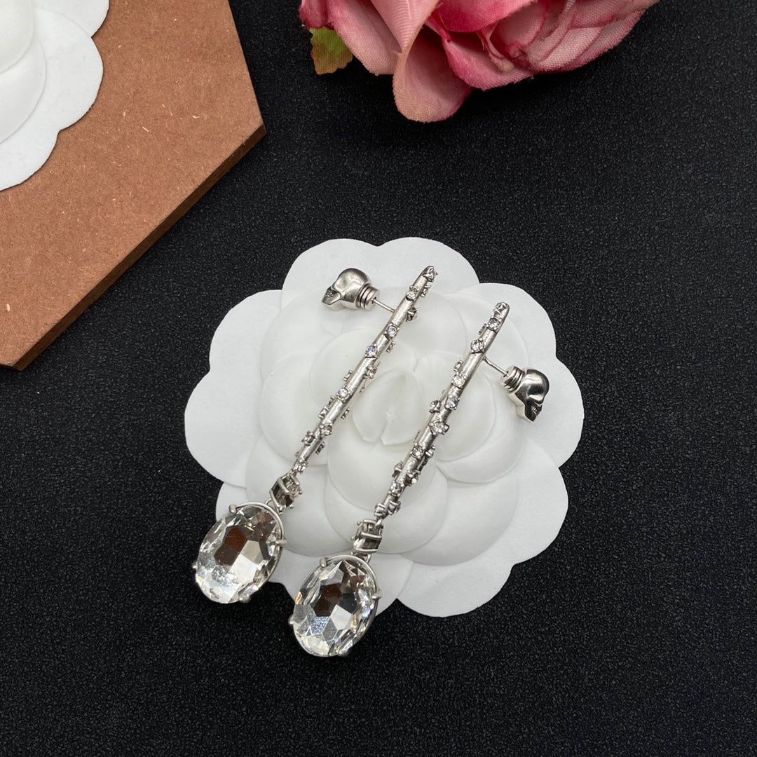 Alexander McQueen Pearl Pin Drop earrings in Silver Tone, main view