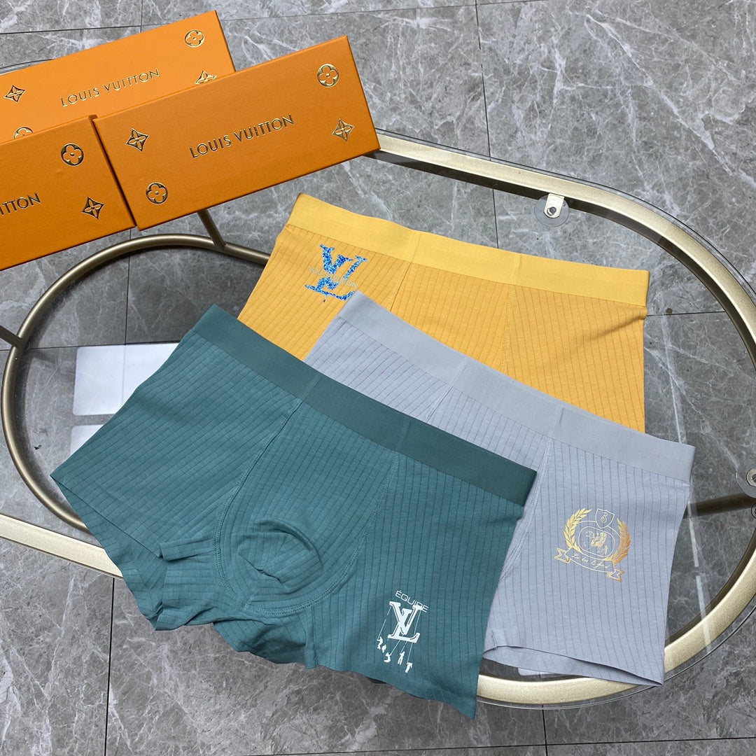 Louis Vuitton Green Grey Yellow Small Front Motif Boxer Briefs, image 1