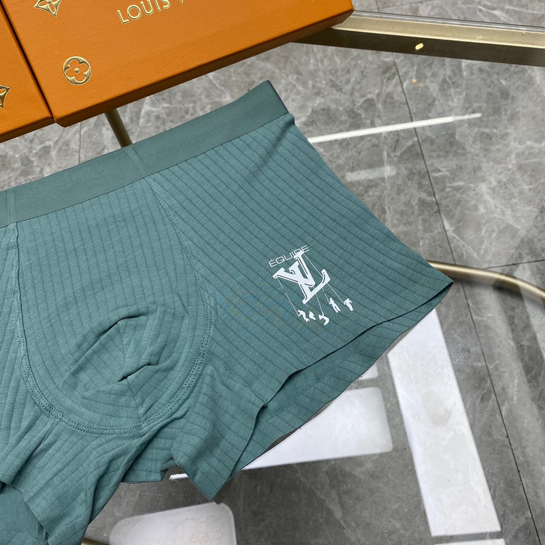 Louis Vuitton Green Grey Yellow Small Front Motif Boxer Briefs, image 5