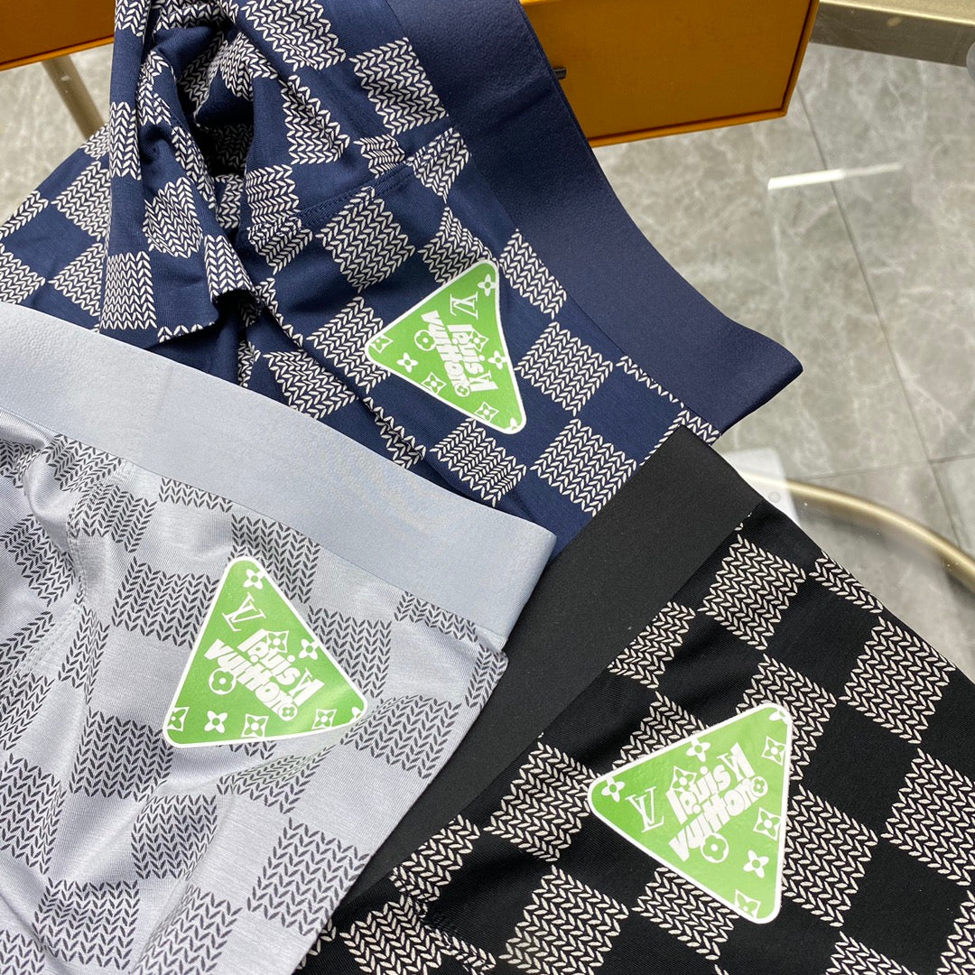 Louis Vuitton Grey Checkerboard Small Bright Flower Boxer Briefs, image 4