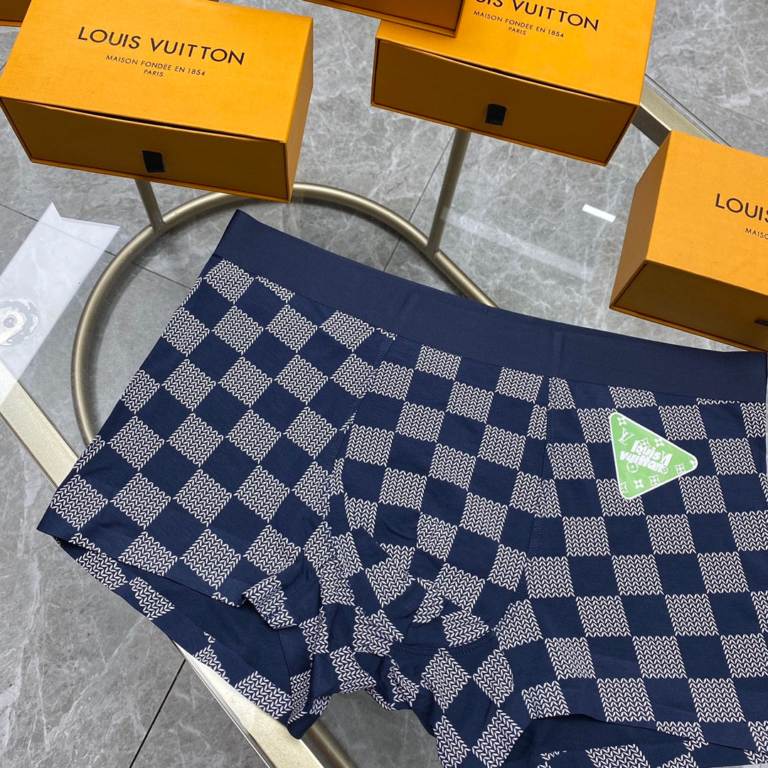 Louis Vuitton Grey Checkerboard Small Bright Flower Boxer Briefs, image 9