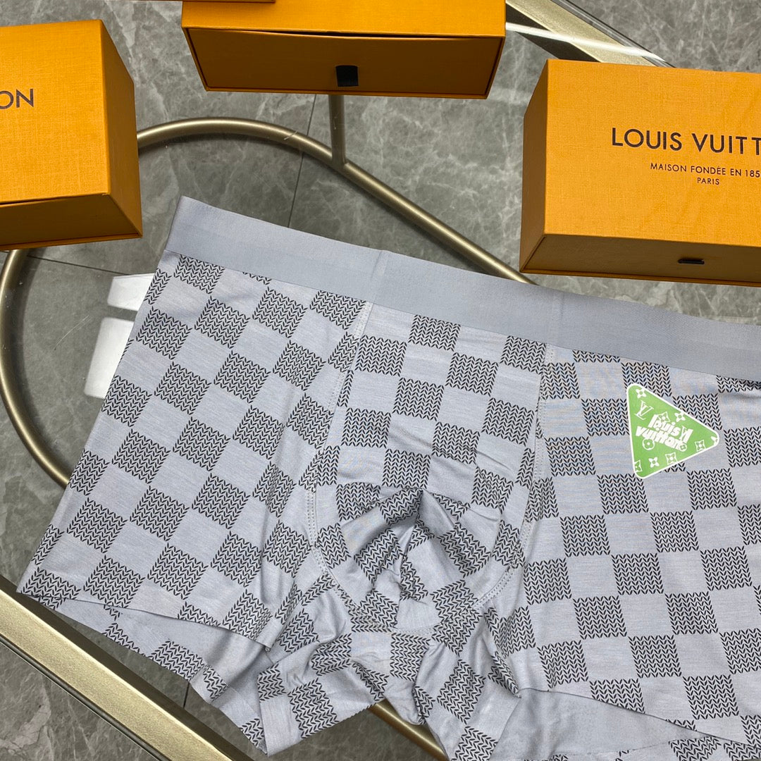 Louis Vuitton Grey Checkerboard Small Bright Flower Boxer Briefs, image 8